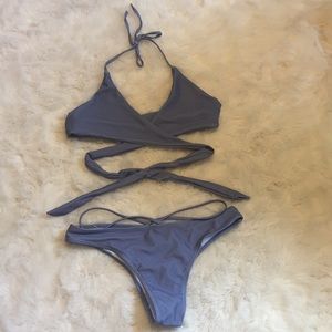 Shein criss cross wrap bikini